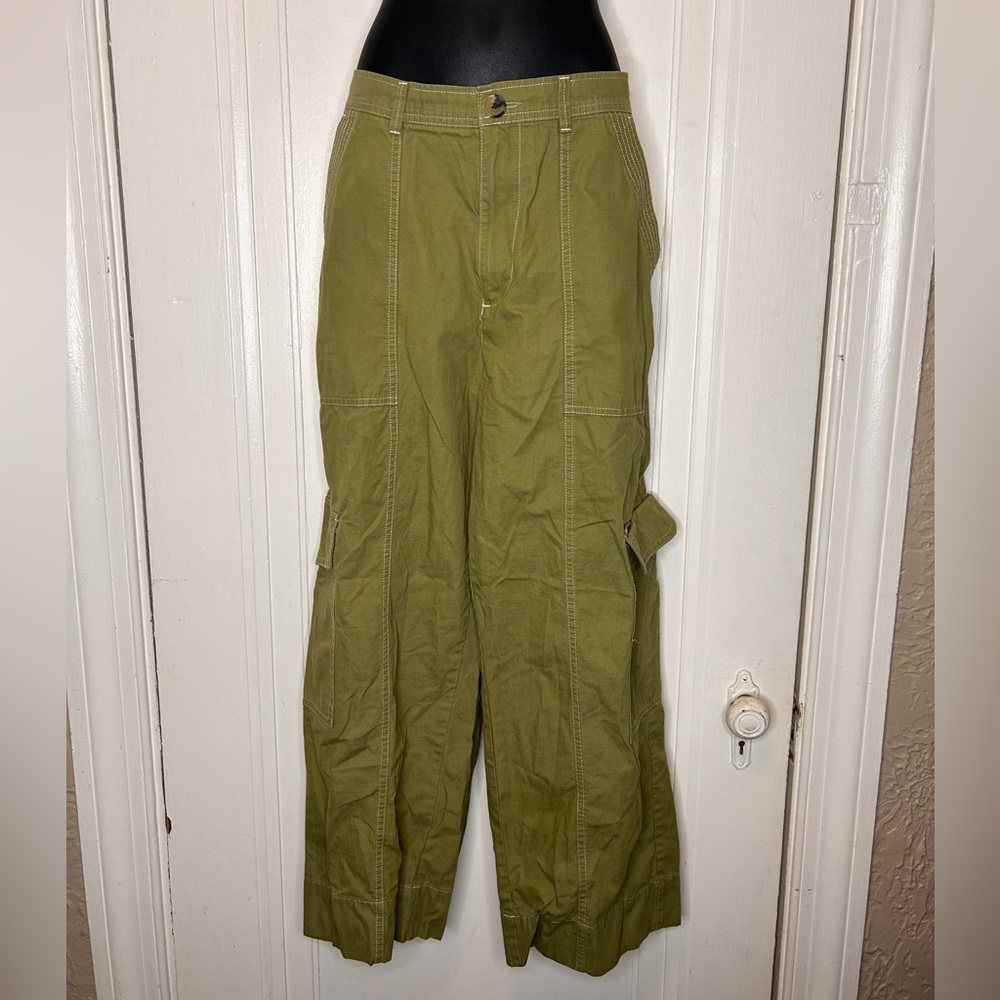 Women's Wide Leg Olive Pants